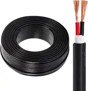 10-200FT 1mm² 2-core Pure Copper Electrical Wire 300V Moisture-Proof Oil-Resistant Wear-Resistant PVC Sheath Suitable for Industrial Equipment Household Appliances Security Systems(165FT(50M))