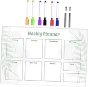 NUOBESTY 1set Transparent Acrylic Memo Board Dry Erase Pen Weekly Planner for Home Office School Desktop Whiteboard for Messages Notes Easy to Clean Practical