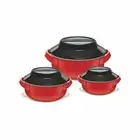 Milton Micro Safe Insulated Casserole 415ml,820ml,465ml Set Of 3 Casseroles