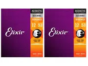 2-Pack Elixir 11102 Nanoweb Medium 80/20 Bronze Acoustic Guitar Strings (13-56)