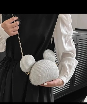 Mickey Mouse Ears Sequined Crossbody Bag New