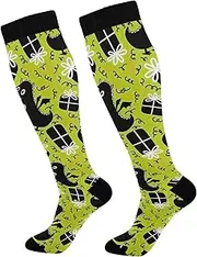 [GAIREG] Black White Lines Sport Compression Sock Compression Travel Socks over the Calf Socks