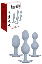 Adam and Eve Vibra Ball 3 Piece Weighted Vibrating Butt Plug Set