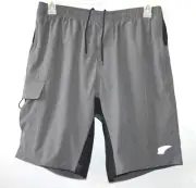EZRUN Men's Padded Cycling Shorts Lined Gray Drawstring Size Large