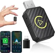2 in 1 Wireless CarPlay and Android Auto Adapter, Plug & Play Converts Wired to Wireless, Stable and Fast Connection, USB Car Play Wireless Adapter for iPhone iOS 10+/Android 11+ No Delay