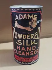 Vintage Adams Powdered Silk Hand Cleanser Boone, Iowa U.S.A. 5oz Rare