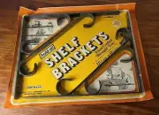 Vtg NOS Hold-all Wrought Iron Shelf Brackets Hand Crafted Black American Tack Co