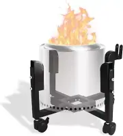 17.5" Firepit Trolley Stand for 15.5" Firepit with Support Arm & Caster Wheels