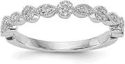 [Diamond2Deal] Women's 14K White Gold Diamond Wedding Band Ring 0.153 cttw