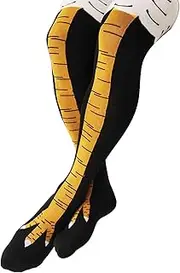 [Groumh] Funny Chicken Legs Socks for Women Men Novelty Chicken Feet Socks White Elephant Gifts for Adults Gag Gifts