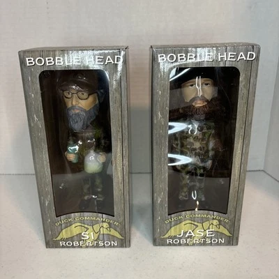 2 Duck Dynasty Bobble Heads Uncle Si and Jase Robertson NIB Set Duck Commander