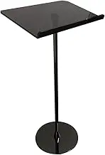 ASSYA Acrylic Podium Stand, Transparent Reception Desk, Floor-Standing Lecture Table, Suitable for Classrooms, Concerts, Hotels,Black