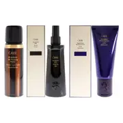Foundation Mist and Grandiose Hair Plumping Mousse and Supershine Moisturizing Cream Kit by Oribe for Unisex - 3 Pc Kit 6.8oz Mist, 2.5oz Mousse, 5oz Cream