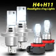 For Smart Fortwo 2016 - 2018 LED Headlight Fog Light High Low Beam Bulbs H4+H11 (for: Smart)