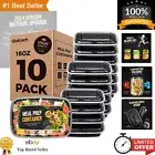 10 Pack Microwave Safe Meal Prep Containers, 16oz - Effortless Cleanup & Storage