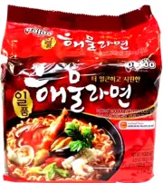 Paldo Instant Noodle with SeaFood Soup 4.23 oz x 5 Packs ( Pack of 6 )
