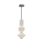 Alora Mood Bijou 8" LED Pendant, Brushed Nickel/Opal Matte/Opal - PD530341BNOP