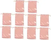 LIFKOME 10Pcs Satin Wig Storage Bags with Drawstring Portable Travel Hair Extension Pouches for Easy Maintenance and Protection Color