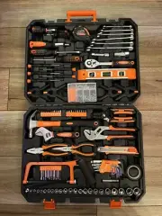 REXBETI 100-Piece Premium Tool Kit with Hard Shell Case Open Box NEW