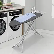 [Storageideas] Ironing Board 45" x 14" with Iron Holder, Adjustable Height 29" to 36", Full Size Space-Saving Foldable Iron Board with Padded Removable Cover, Sturdy Steel Frame and Legs, Gray