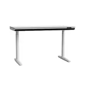 Luna 1.4m Duo Motor Sit and Stand Desk With Drawer In White