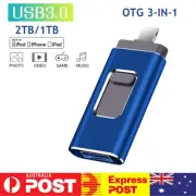 2TB 1TB USB Flash Drive Memory Photo Stick Thumb for iPhone Android iPad 3in1 AU