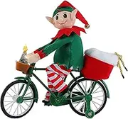 Mr. Christmas Tabletop Cycler Elf Christmas Decoration, Red