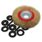 8" Wire Wheel Grinder Bench Grinding Grinder Wire Brush Fine With Reducers