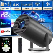 Android 12 4K Mini Projector WiFi 6 & BT 5.0 1080P, 180° Rotatable Auto Keystone