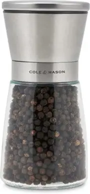 Cole & Mason Sunderland 5.5" Pepper Mill Set for Black Peppercorns - Clear