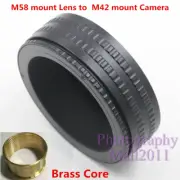 Brass M58 to M42 Macro Tube 25-55mm Adjustable Focusing Helicoid Mount Adapter