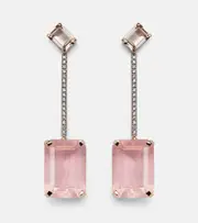 [Mateo] Mateo 14kt gold earrings with morganite, quartz and diamonds One Size gold