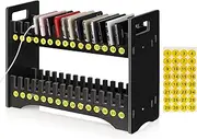 Ozzptuu Cell Phone Holder Classroom Cell Phone Storage 2-Tier Multiple Cell Phone Stand Rack with 1-30 Number Stickers PVC Board Mobile Phone Holder Desktop Organizer for Classroom (Black, 30 Slots)