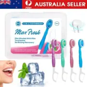10PCS Disposable 5 in 1 Mini Travel Toothbrush With Freshening Bead Portable