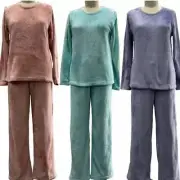 Women's Soft Fur Matching PJ Pajama Pyjama Set Warm