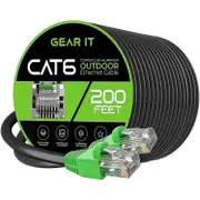 69.6m Cat6 Direct Burial Ethernet Cable - Cat 6 Outdoor Waterproof, In-ground, Uv Jacket - Utp 550 Mhz High Speed Internet Broadband Network - Cca (69