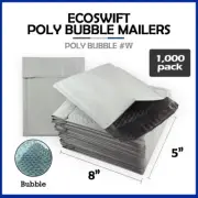 1000 #000 5x8 "EcoSwift" Brand Poly Bubble Padded Envelopes X-Wide #000 Mailers