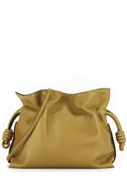 Loewe Flamenco Small Green Leather Clutch - Olive One Size