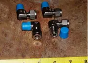 (4) Ham-Let 90 Degree Elbow Stainless Compression 8MM x 1/4 npt 769L-SS