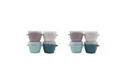 8pc Melii Luxe Snap & Go Pods Snack Food Container w Snap-on Lids 40z 120ml