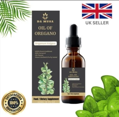 6 X 100% PURE NATURAL DA MUSA WILD OREGANO OIL UNDILUTED CARVACROL 92%- 60ML