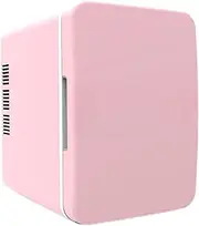 4L Mini Fridge Thermoelectric Cooler and Warmer Adjustable Temperature Beverage Refrigerator Cosmetics Fridge for Vehicle Rvs, Pink