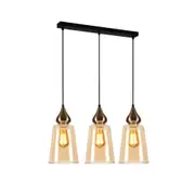 JEREZ Pendant Lamp Light Interior ES 3X72W Bronze Amber Glass Flat Top L620XW145XH1000mm