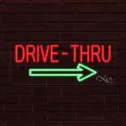NEW "DRIVE-THRU" w/ARROW 30x12x1 INCH LED FLEX WINDOW/WALL INDOOR SIGN 30540