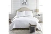 Jenny Mclean Clavo Pompom White 3 Piece 100% Cotton Coverlet Set