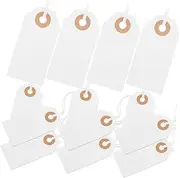 Gatuida 100Pcs Blank Price Tags with Strings Writable Hanging Labels for Jewelry Clothing and Ornaments Small Reinforced Hole Tagging