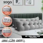 SOGA 2X 120cm Silver Triangular Wedge Pillow Headboard Bedside Tatami Cushion