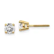 14ky .85ct. SI3 G I Diamond Stud Thread on/off Post Earrings