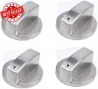 Stove Knob 4 Pack 6mm Zinc Alloy Oven Gas Cooktop Control Knobs Silver Universal