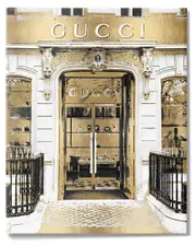 Stupell Industries Downtown Glam Designer Fashion Accessories Shop Architecture Stretched Canvas Wall Art by Madeline Blake